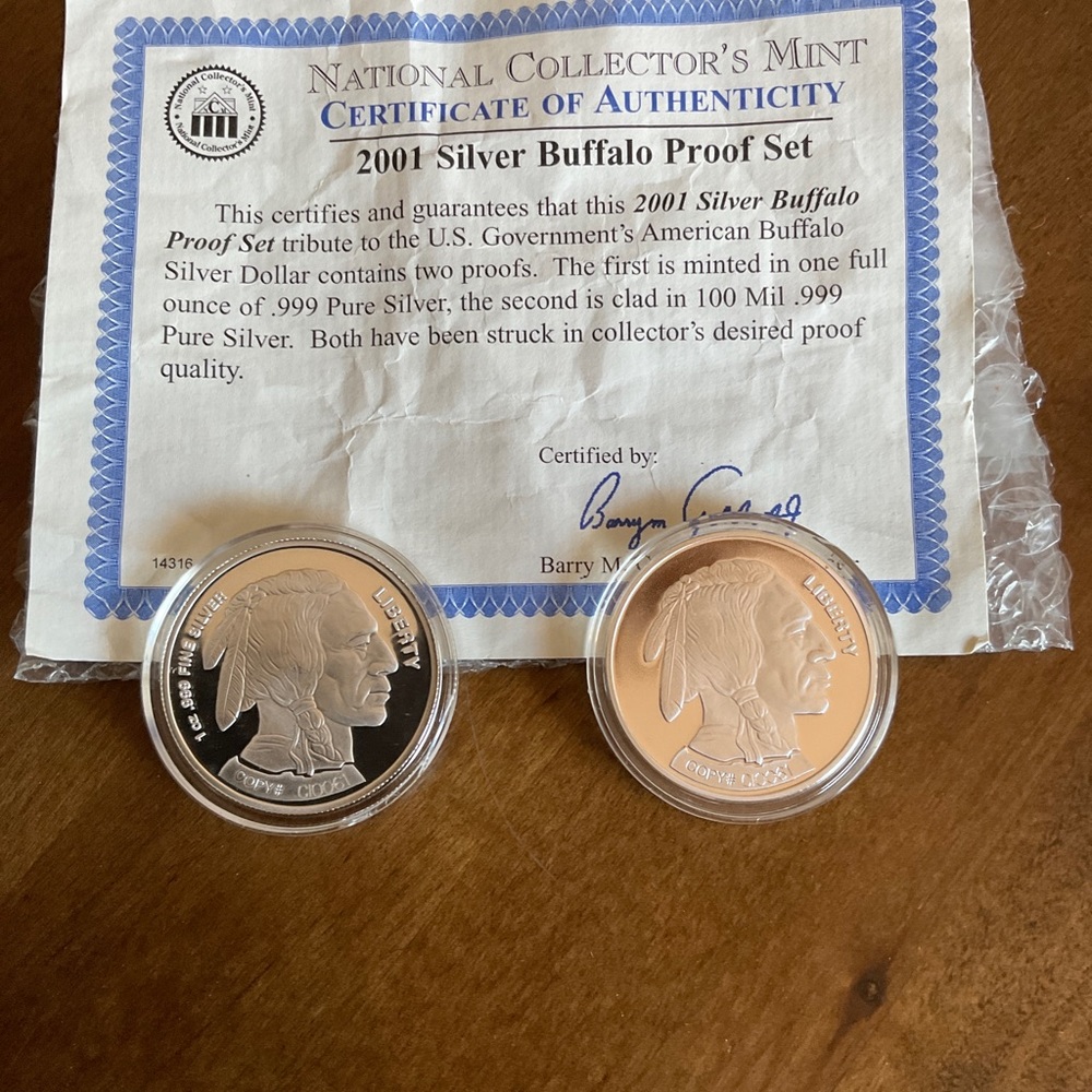 2001 silver Buffalo proof set
